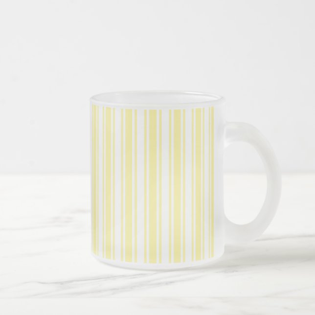 Lemon gult och vitt kandy rand frostad glasmugg (Höger)