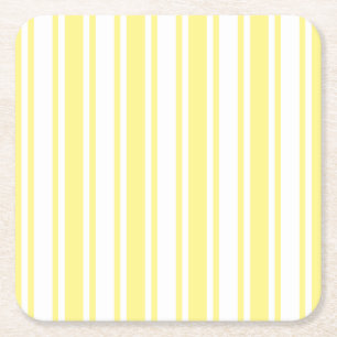 Lemon gult och vitt kandy rand underlägg papper kvadrat