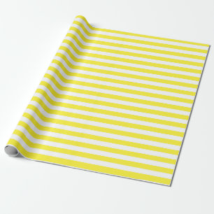 Lemon Gult och White Rand Mönster Gift Presentpapper