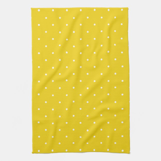 Lemon Gult Polka Dot Kitchen Towels Kökshandduk (Vertikal)