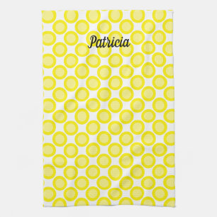 Lemon Gult Polka dots eget namn Sommesfall Kökshandduk