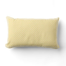 Lemon Gult Polka dots och Rand Lumbar Pillow