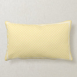 Lemon Gult Polka dots och Rand Lumbar Pillow Lumbarkudde