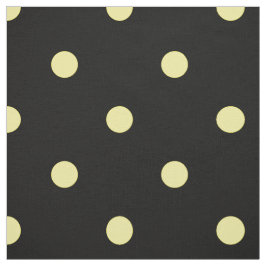 Lemon Gult Polka dots på Black Tyg