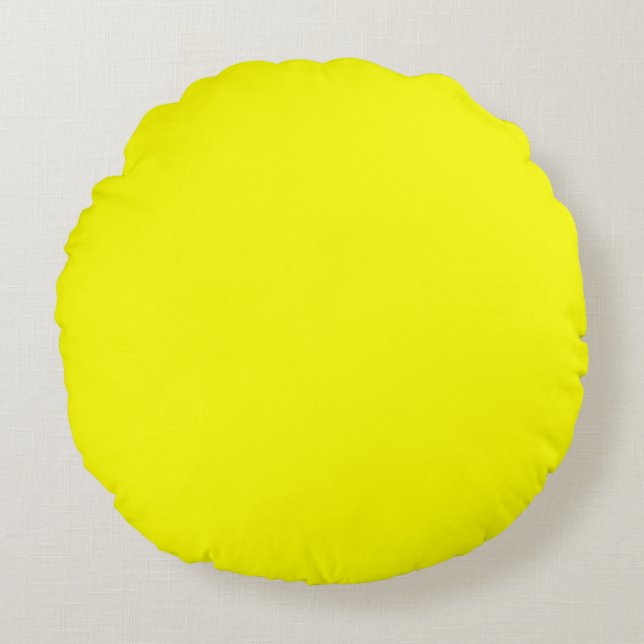 Lemon Gult Round Dekorativ kudde (16 tum) (Framsidan)
