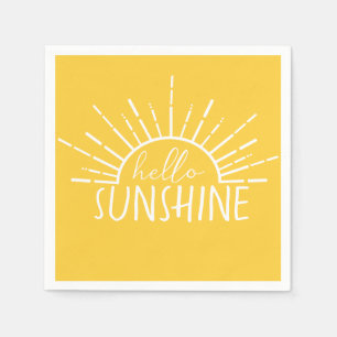 Lemon Gult Simple Modern Hej Sunshine Pappersservett