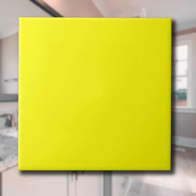 Lemon Gult Solid Färg | Klassisk Elegant Kakelplatta (Skapare uppladdad)