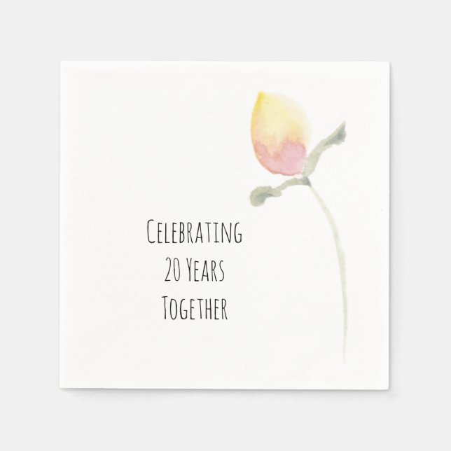 Lemon Gult vattenfärgsblomma Pappersservett (Framsidan)