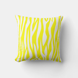Lemon Gult Zebra tryck Kudde
