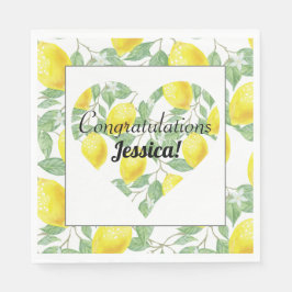 Lemon Heart Main Squeeze Tema Bröllopsdusch Pappersservett