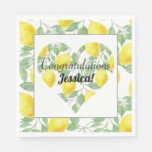 Lemon Heart Main Squeeze Tema Bröllopsdusch Pappersservett