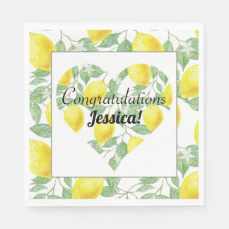 Lemon Heart Main Squeeze Tema Bröllopsdusch Pappersservett