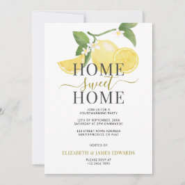 Lemon Home Sweet Home Houseuppvärmning Party Inbjudningar