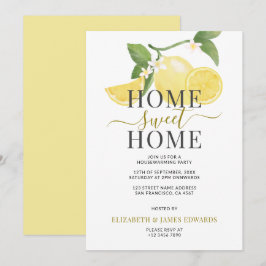 Lemon Home Sweet Home Houseuppvärmning Party Inbjudningar