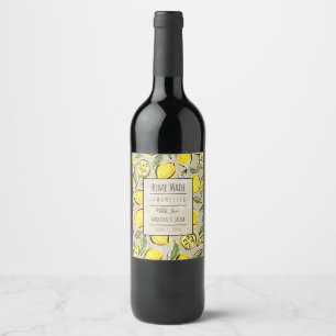 Lemon Home Sweet Home Vinflaska Etikett