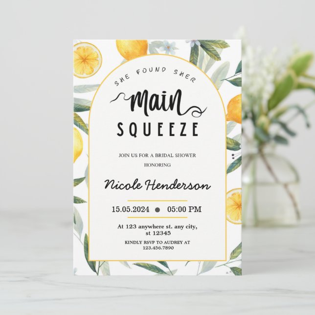 Lemon, hon hittade sin huvudsakliga möhippa. inbjudningar (Stående Fram)