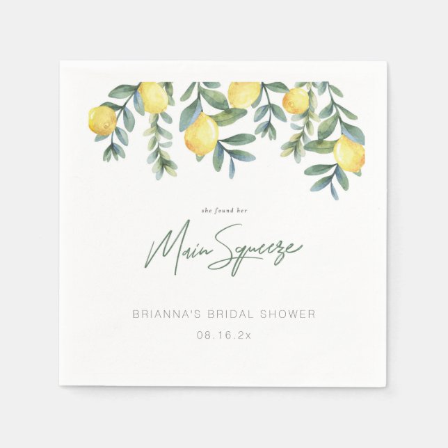 Lemon Hon Hittade Sin Huvudsqueeze Bröllopsfest  Pappersservett (Framsidan)