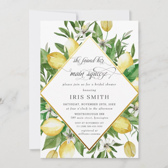 Lemon, hon hittade sin viktigaste Möhippa. Inbjudningar (Framsida)