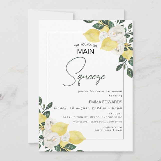 Lemon, hon hittade sin viktigaste Möhippa. Inbjudningar (Framsida)