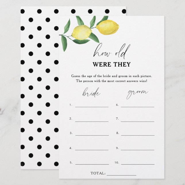 Lemon - Hur gamla var de i möhippan? (Fram/baksida)