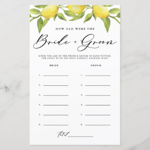Lemon hur gammalt var Bride- och Groom-spelet