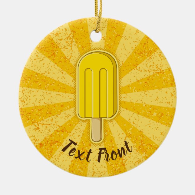 Lemon Ice Cream Stick Julgransprydnad Keramik (Framsidan)