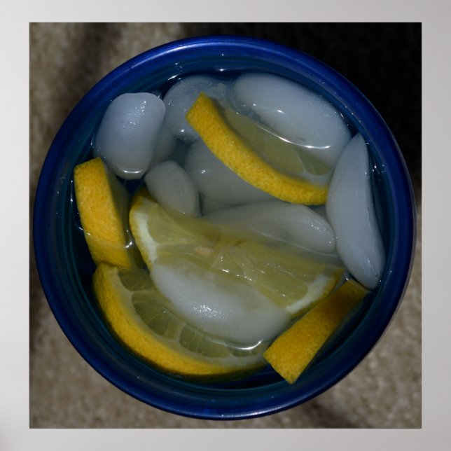 Lemon Ice Vatten i Blå Kopp Poster (Framsidan)