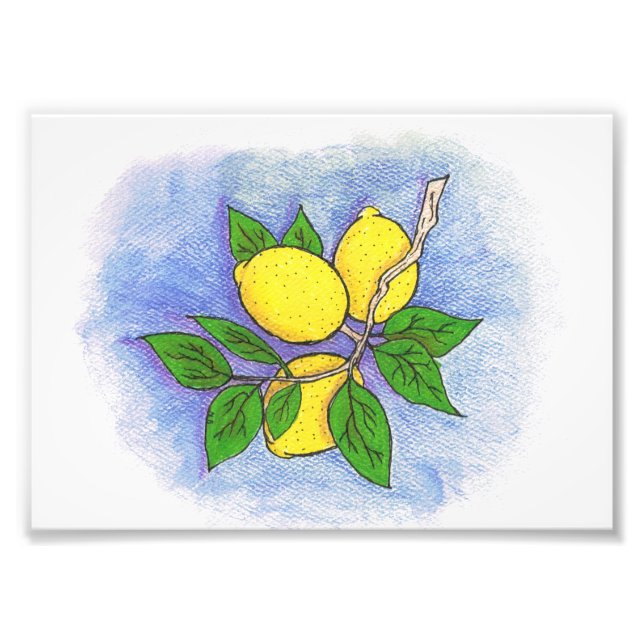 Lemon Illustration Photo Print Fototryck (Framsidan)