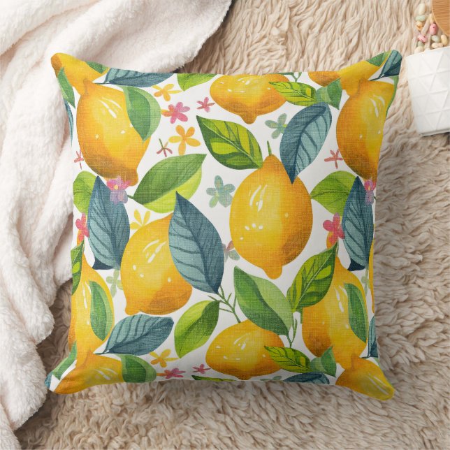 lemon in yellow pattern kudde (Filt)