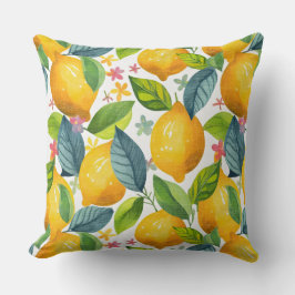 lemon in yellow pattern kudde