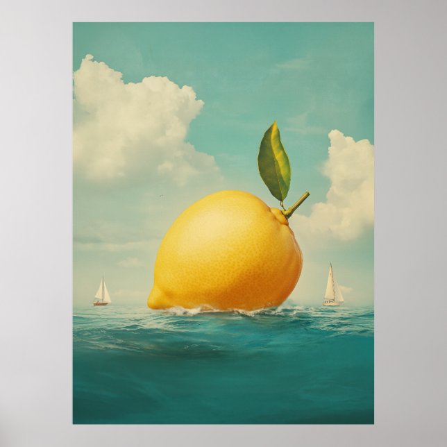 Lemon Island i Dreamy Vatten Poster (Framsidan)