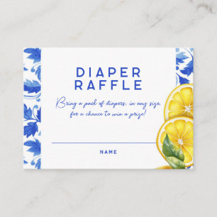 Lemon Italienska Amalfi Baby Shower Raffle Visitkort