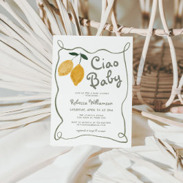 Lemon Italienska Amalfi Gender Neutral Baby Shower Inbjudningar