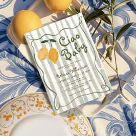 Lemon Italienska Amalfi Kön Neutral babyskor in Inbjudningar
