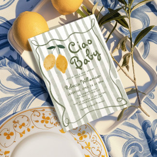 Lemon Italienska Amalfi Kön Neutral babyskor in Inbjudningar
