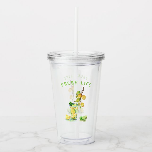 Lemon Juice Coola Drink Party Acrylic Tumbler Take Away Mugg (Framsida)
