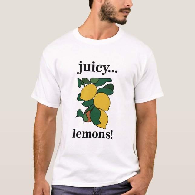 Lemon Juicy Fruit Sommar Party T Shirt (Framsida)