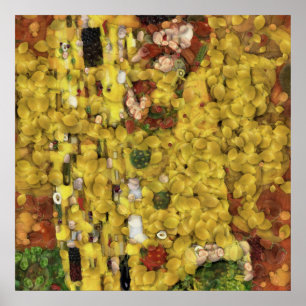 Lemon Kiss Vegetable Decoupage Spoof Art Poster