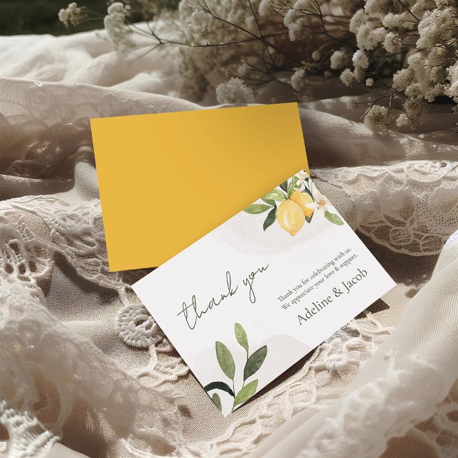Lemon Kissed Wedding Thank You Card Tack Kort (Skapare uppladdad)