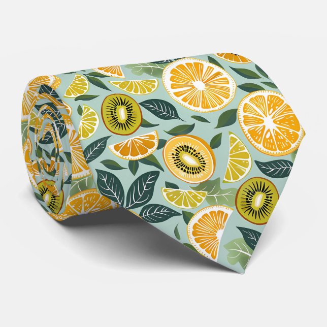Lemon Kiwi Pattern Men's Necktie  Slips (Rullad)
