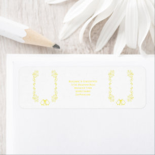 Lemon Klockor Scrollwork Bröllop Returadress Etikett