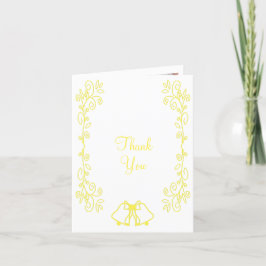 Lemon Klockor Scrollwork Design Bröllop Tack Kort