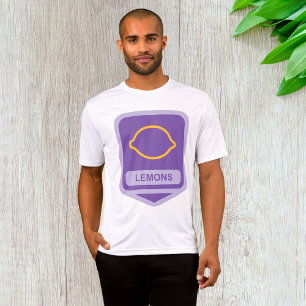 Lemon-kontur för Lila och Gult T Shirt