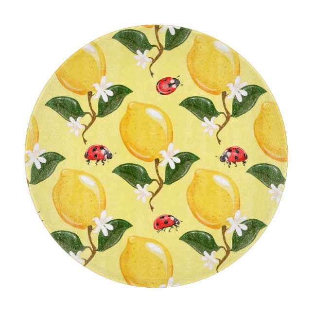 Lemon Ladybug: Tropical Gult Mönster. (Framsidan)