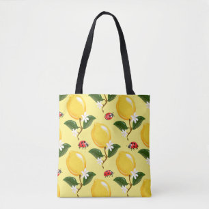 Lemon Ladybug: Tropical Gult Mönster. Tygkasse