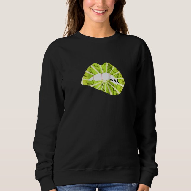 Lemon Läppar Sour Lime Lipstick Lemonade Kissing F T Shirt (Framsida)