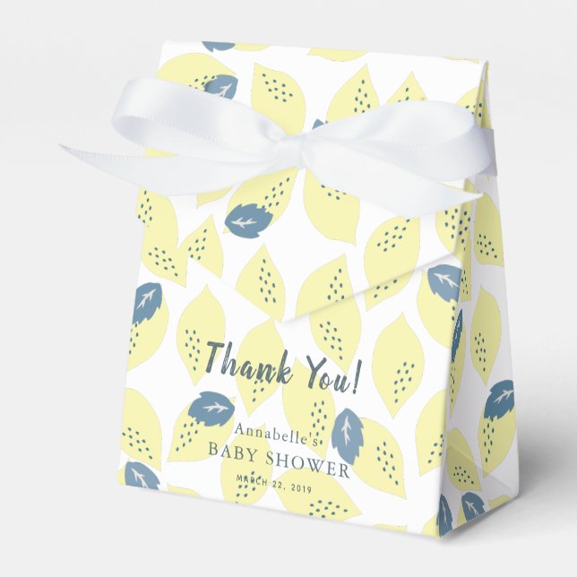 Lemon & Leaf Mönster Baby Shower Presentlåda (Framsidan Sidan)