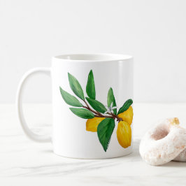 Lemon Leaf Watercolor Design | Frisk Citrus Kaffemugg