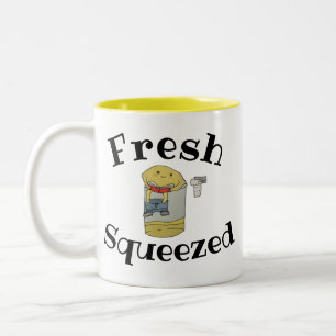 Lemon Lemonade Fresh Squeezed Frukt Tecknad Två-Tonad Mugg