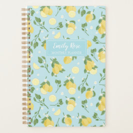 Lemon Light Blue Spiral Planner